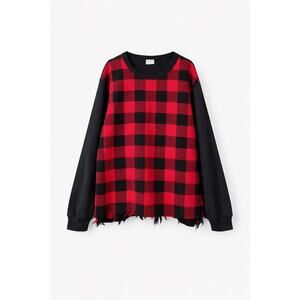 Dries Van Noten Plaid Wool Blend Sweatshirt Buffalo Check